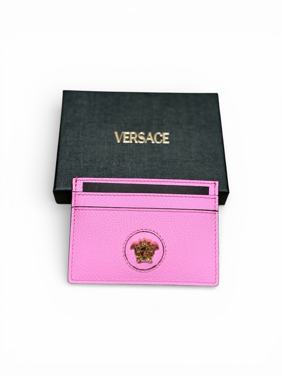 Versace Handbags - Versace Pink Leather Card Sleeve with Gold Medusa